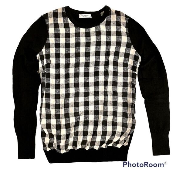 Equipment Femme, Roland Buffalo Silk Wool Plaid Sweater - Picture 3 of 6